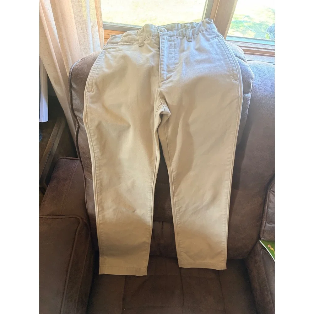 Gap Kids Boys Lived-In Khaki Slim Chino Pants Tan Size 12 Slim School Uniform